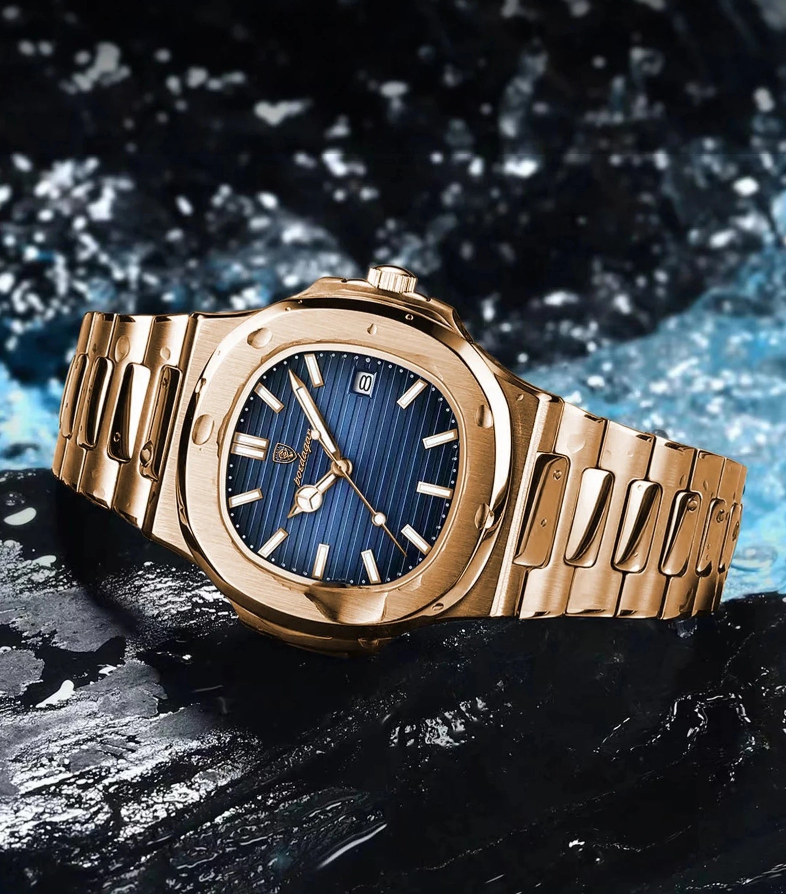 Relógio Nautilus 40mm Gold Verdegar - Elegância Dourada para Homens Modernos